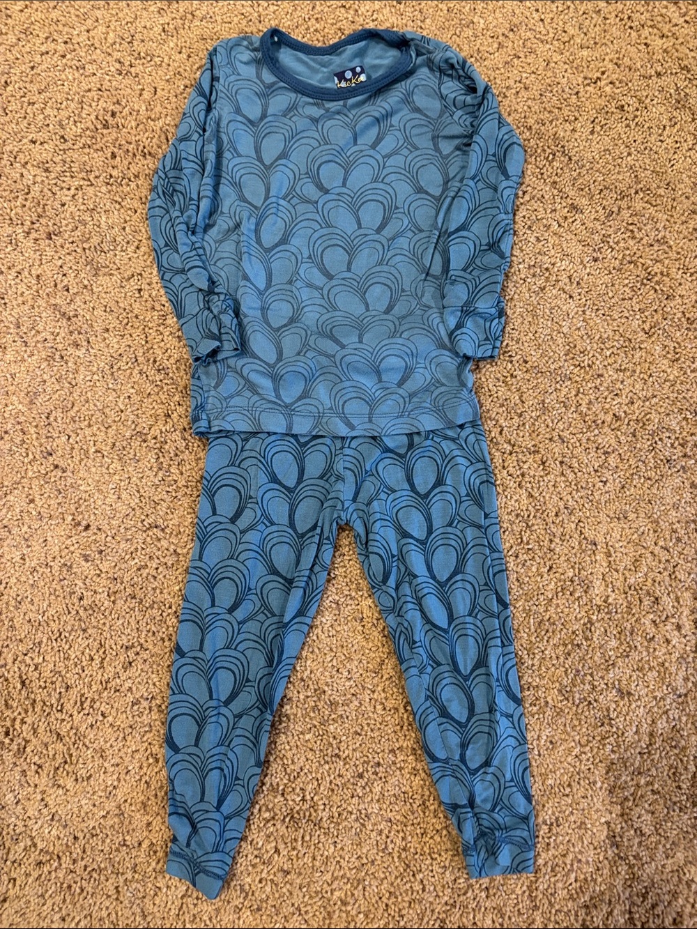 Kickee Pants Blue Patterned Kids Pajama Set
